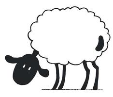 schapen tekening in kinderen stijl. vector