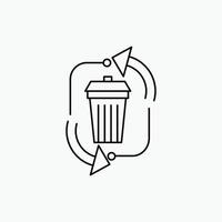 afval. beschikbaarheid. afval. beheer. recycle lijn icoon. vector geïsoleerd illustratie