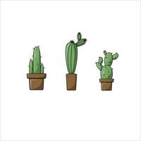 cactus set, botanisch illustratie vector