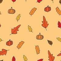 herfst patroon , bladeren en pompoen herfst patroon vector