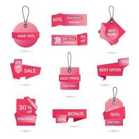 vectorstickers, prijskaartje, banner, etiket. couponverkoop, aanbiedingen en promoties vectorsjabloon vector