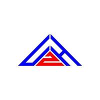 uzh brief logo creatief ontwerp met vector grafisch, uzh gemakkelijk en modern logo in driehoek vorm geven aan.