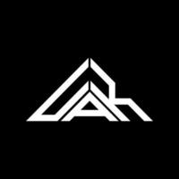 uak brief logo creatief ontwerp met vector grafisch, uak gemakkelijk en modern logo in driehoek vorm geven aan.