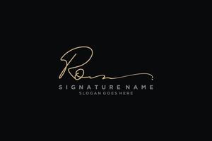 eerste ro brief handtekening logo sjabloon elegant ontwerp logo teken symbool sjabloon vector icoon