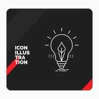 rood en zwart creatief presentatie achtergrond voor lamp. idee. elektriciteit. energie. licht lijn icoon vector