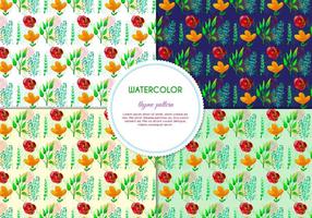 Gratis Vector Handgetekende Waterverf Thyme Patroon Met Bloemen En Bladeren