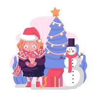 kind hebben Kerstmis geschenk vector illustratie ontwerp