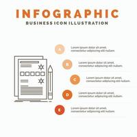 onderdeel. gegevens. ontwerp. hardware. systeem infographics sjabloon voor website en presentatie. lijn grijs icoon met oranje infographic stijl vector illustratie