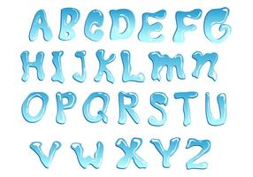 Blauwe water lettertype vector