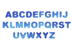 Waterverf Lettertype vector