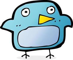 tekening karakter tekenfilm blauwe vogel vector