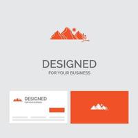 bedrijf logo sjabloon voor heuvel. landschap. natuur. berg. tafereel. oranje bezoekende kaarten met merk logo sjabloon. vector