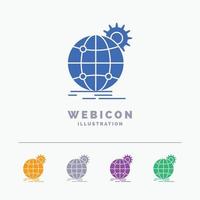 Internationale. bedrijf. wereldbol. wereld breed. uitrusting 5 kleur glyph web icoon sjabloon geïsoleerd Aan wit. vector illustratie