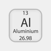 aluminium symbool. scheikundig element van het periodiek systeem. vectorillustratie. vector