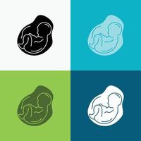 baby. zwangerschap. zwanger. verloskunde. foetus icoon over- divers achtergrond. glyph stijl ontwerp. ontworpen voor web en app. eps 10 vector illustratie