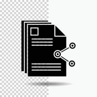 inhoud. bestanden. delen. deel. document glyph icoon Aan transparant achtergrond. zwart icoon vector