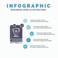 554. boek. heerschappij. leider. regel. reglement infographics sjabloon voor website en presentatie. glyph grijs icoon met blauw infographic stijl vector illustratie.