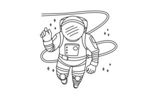 astronaut in ruimte kostuum vliegend in Open universum. kosmonaut in in ruimtepak in kosmos. astrologie en wetenschap. vector illustratie.