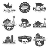 Amerikaans boerderij insigne of label. vector illustratie.