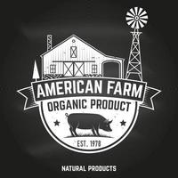 Amerikaans boerderij insigne of label. vector illustratie.