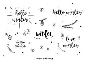 Winter labels vector