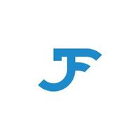brief jf blauw lijn meetkundig logo vector