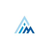 brief im meetkundig blauw berg lucht driehoek logo vector