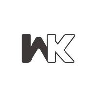 letter wk eenvoudig gekoppeld geometrisch logo vector