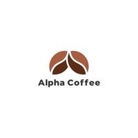 brief een alpha koffie Boon gemakkelijk meetkundig kleurrijk logo vector