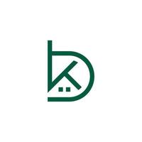 huis vorm brief bk gemakkelijk meetkundig lijn symbool logo vector