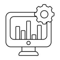 bar tabel binnen toezicht houden op met uitrusting aanduiding concept van diagram beheer vector