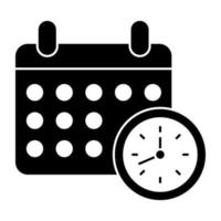 klok met kalender, plat ontwerp icoon van tijdschema vector