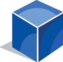 symbool icoon vector blauw kubus volumetrisch gezichten geometrie
