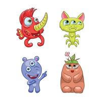 set tekenfilmmonsters vector