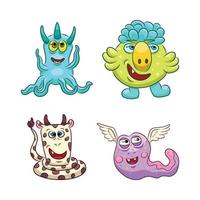 set tekenfilmmonsters vector