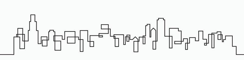modern stad horizon doorlopend schets tekening Aan wit achtergrond. vector