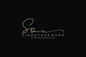 eerste zo brief handtekening logo sjabloon elegant ontwerp logo teken symbool sjabloon vector icoon