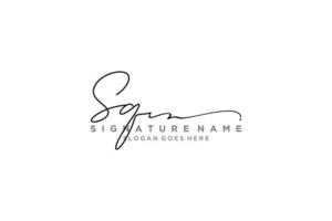 eerste sq brief handtekening logo sjabloon elegant ontwerp logo teken symbool sjabloon vector icoon