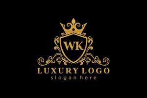 eerste wk brief Koninklijk luxe logo sjabloon in vector kunst voor restaurant, royalty, boetiek, cafe, hotel, heraldisch, sieraden, mode en andere vector illustratie.