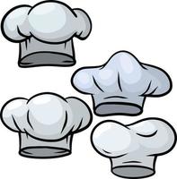 chef hoed. houten lepel. koken wit kleren. element van de restaurant en cafe logo. tekenfilm getrokken illustratie vector
