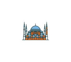 hagia sophia symbool en stad mijlpaal toerist attractie illustratie. vector