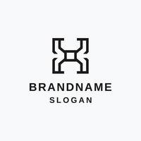 brief h abstract logo icoon vector sjabloon