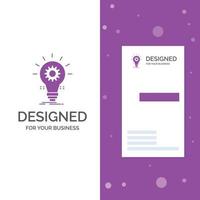 bedrijf logo voor lamp. ontwikkelen. idee. innovatie. licht. verticaal Purper bedrijf .bezoeken kaart sjabloon. creatief achtergrond vector illustratie