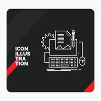 rood en zwart creatief presentatie achtergrond voor type auteur. papier. computer. papier. toetsenbord lijn icoon vector