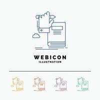 onderwijs. kennis. aan het leren. voortgang. groei 5 kleur lijn web icoon sjabloon geïsoleerd Aan wit. vector illustratie