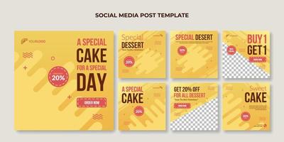 speciaal cakes sociaal media post sjabloon voor taart winkel vector