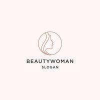 schoonheid vrouw logo pictogram platte ontwerpsjabloon vector