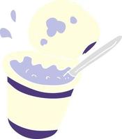 vlak kleur stijl karton yoghurt vector