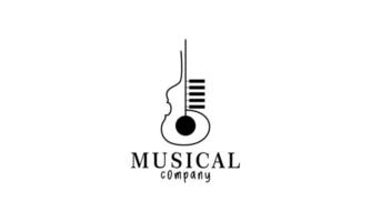 printviool, piano sleutel, musical instrument logo ontwerp vector