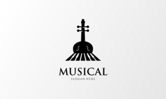 printviool, piano sleutel, musical instrument logo ontwerp vector